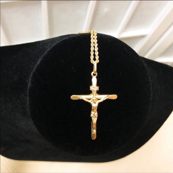 18K Genuine Gold Crucifix (Pendant Only) - Picture 2 of 2